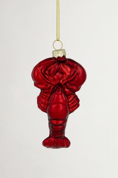 Shiny Lobster Glass Ornament