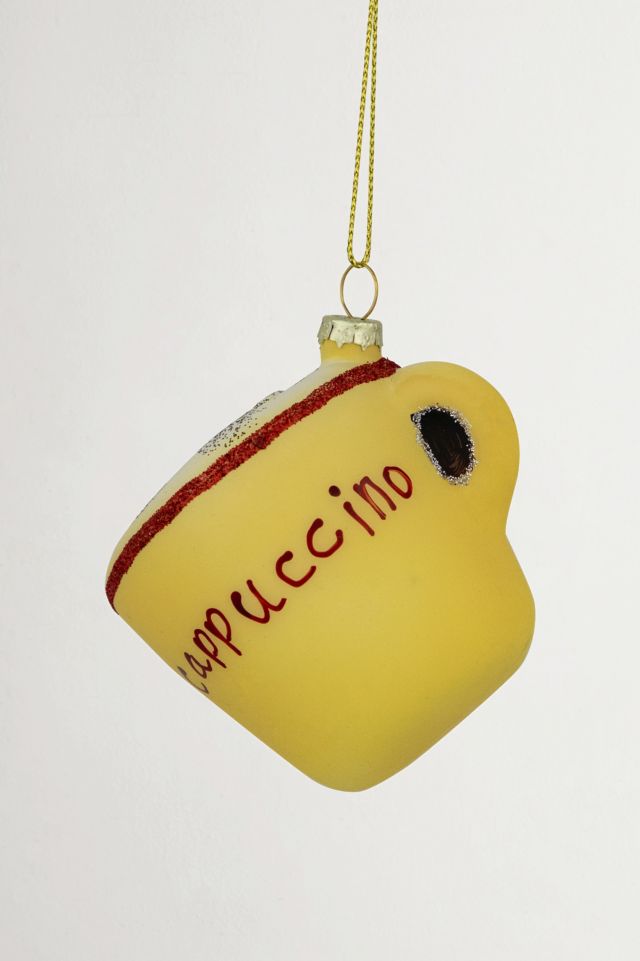 Glittered Cappucino Glass Ornament #3