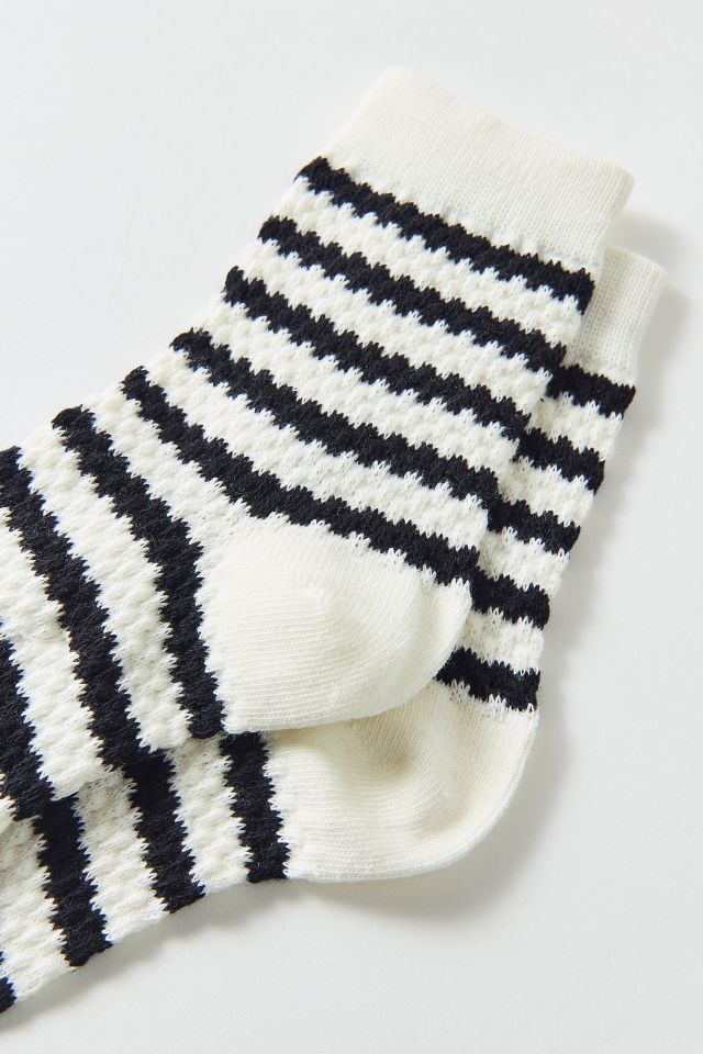 Textured Knit Striped Crew Sock #2