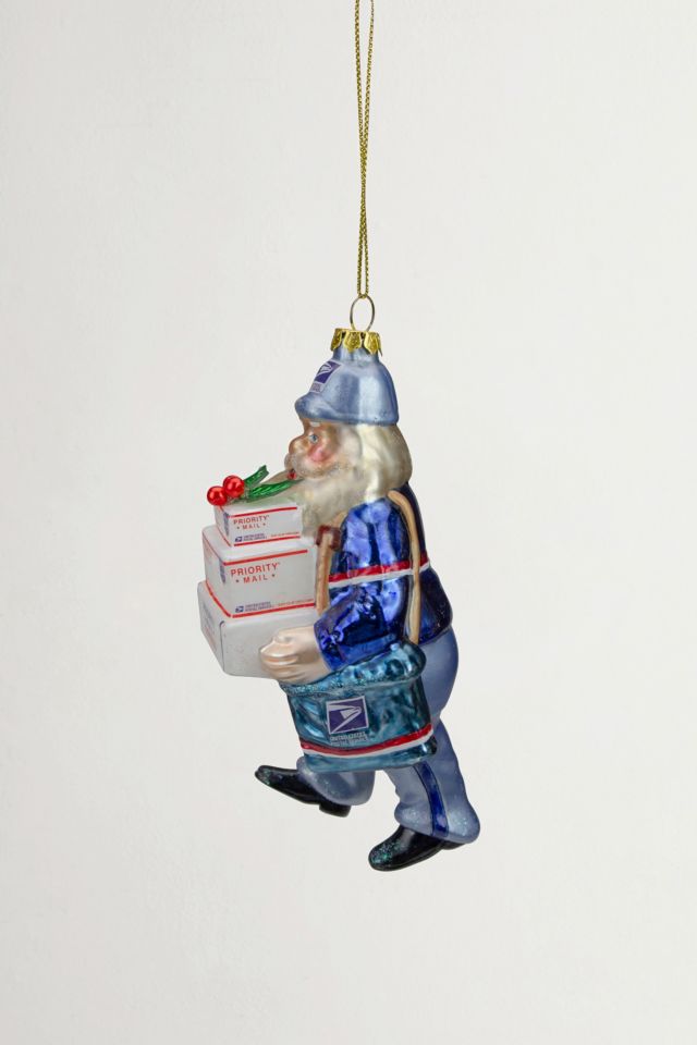 Santa Mail Carrier Glass Ornament #3