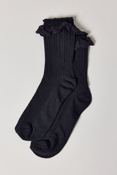 Ava Heart Lace Trim Crew Sock Product Page