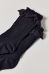 Ava Heart Lace Trim Crew Sock