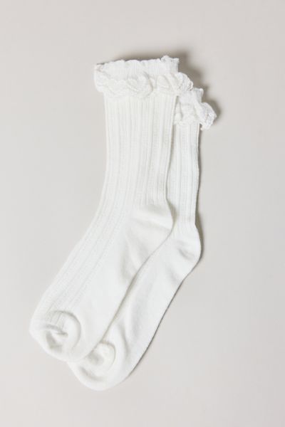 Ava Heart Lace Trim Crew Sock Product Page