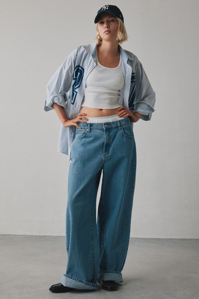 Urban Renewal Remade Jersey Number Graphic Button-Down Shirt