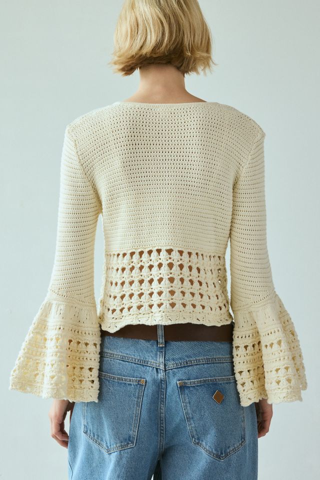 Kimchi Blue Stevie Crochet Bell Sleeve Flyaway Cardigan #2