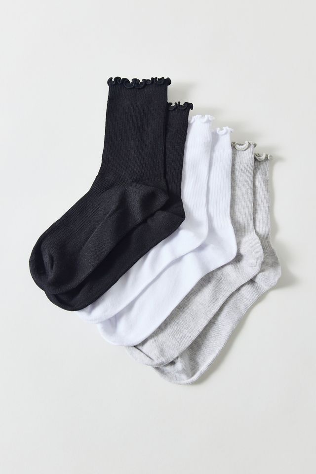 UO Lightweight Ribbed Crew Socks 3-Pack #1