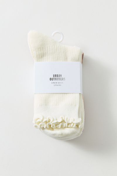 UO Lightweight Ribbed Crew Socks 3-Pack