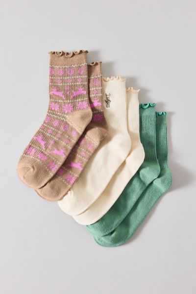 UO Lightweight Ribbed Crew Sock 3-Pack