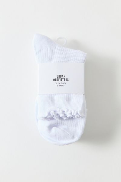 UO Lightweight Ribbed Crew Socks 3-Pack