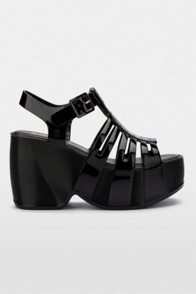 Melissa Station 79 Jelly Platform Sandal In Black, Women's At Urban Outfitters In Black