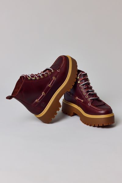 Timberland Stone Street Platform Hiking Boot In Burgundy