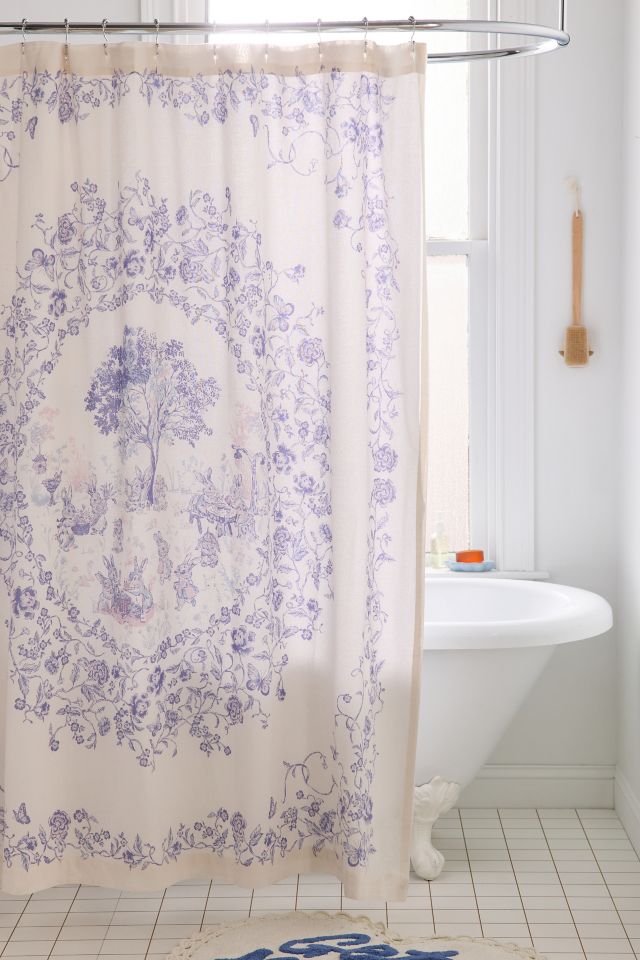 Bunny Toile Patterned Shower Curtain