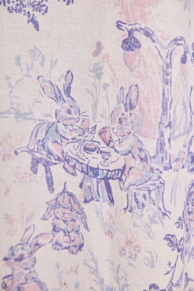 Bunny Toile Patterned Shower Curtain