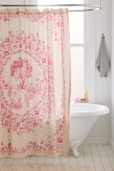 Mermaid Toile Patterned Shower Curtain