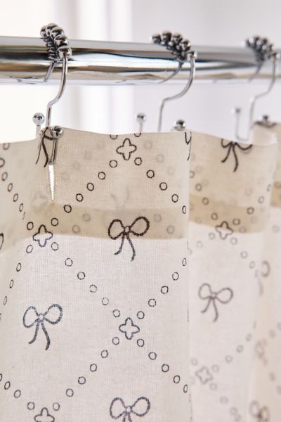 Eloise Bow Patterned Shower Curtain