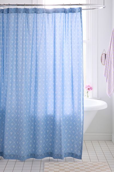 Juliette Floral Bows Patterned Shower Curtain