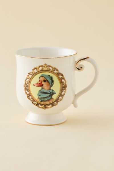 Urban Outfitters Gilded Graphic Ceramic Mug In White At
