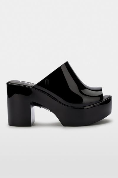 Melissa Mule Ll Womens Peep Toe Slip On Heels In Black