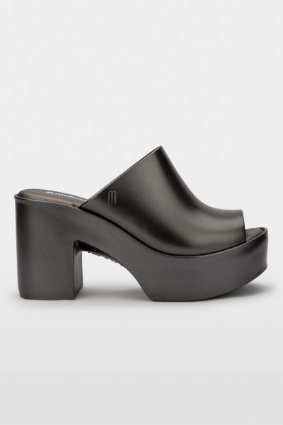 Shop Melissa Hype Jelly Mule Heel In Dark Silver, Women's At Urban Outfitters