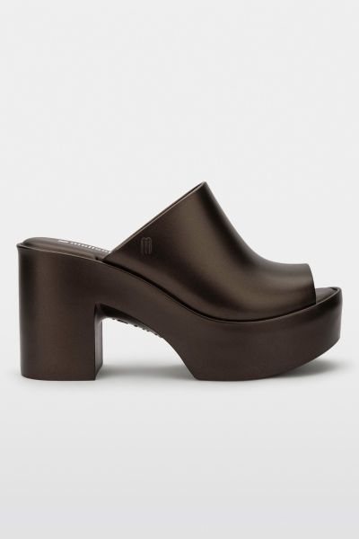 Shop Melissa Hype Jelly Mule Heel In Bronze, Women's At Urban Outfitters
