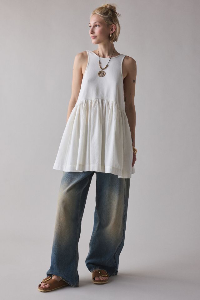 UO Lucia Trapeze Cotton Sleeveless Mini Dress #1