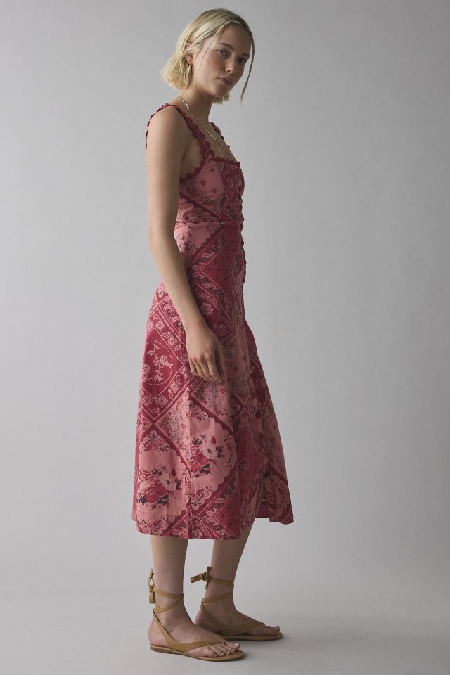 Kimchi Blue Martina Lace Trim Button-Front Midi Dress #2