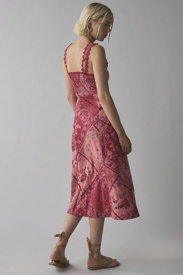 Kimchi Blue Martina Lace Trim Button-Front Midi Dress #3