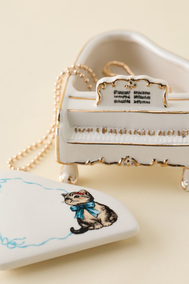 Piano Shaped Ceramic Trinket Box