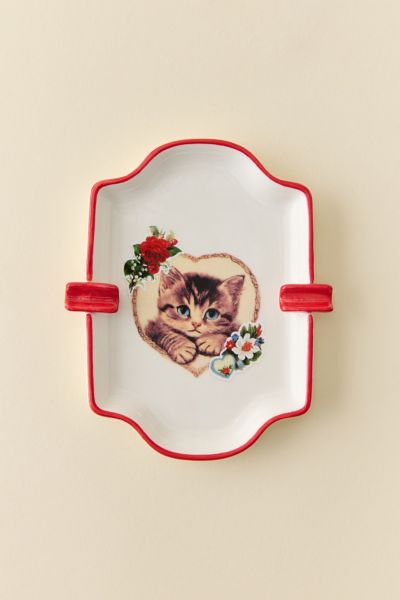 Urban Outfitters Thara Icon Ceramic Ashtray Catch-all Dish In Red At