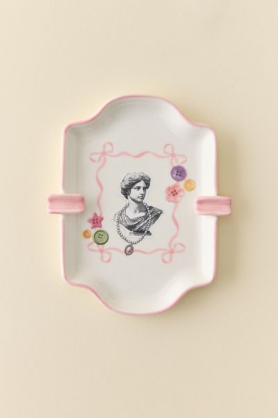 Urban Outfitters Thara Icon Ceramic Ashtray Catch-all Dish In Pink At