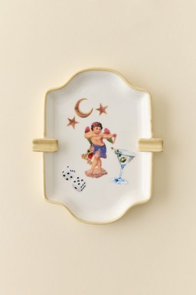Urban Outfitters Thara Icon Ceramic Ashtray Catch-all Dish In Light Yellow At