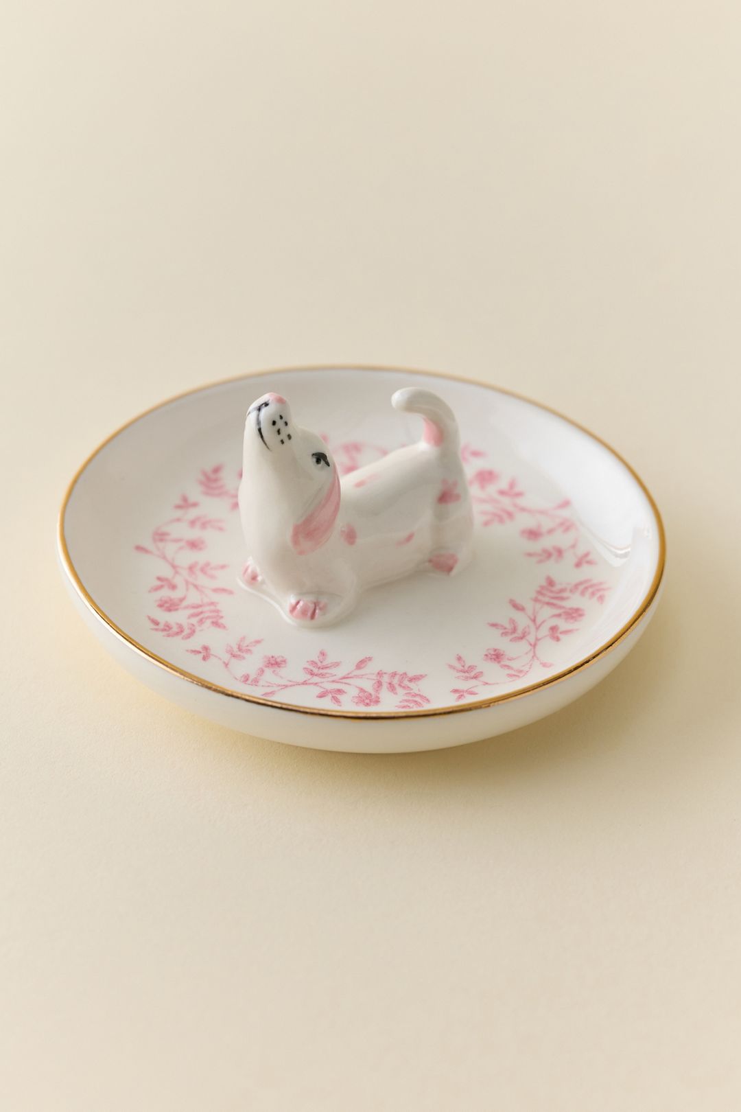 Piper Dachshund Ceramic Ring Dish - Pink, ONE SIZE