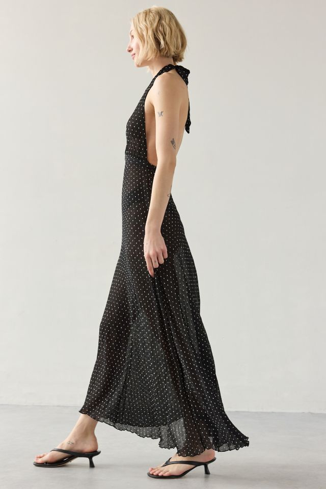 Robe longue à col halter et décolleté plongeant en V Lioness District #1