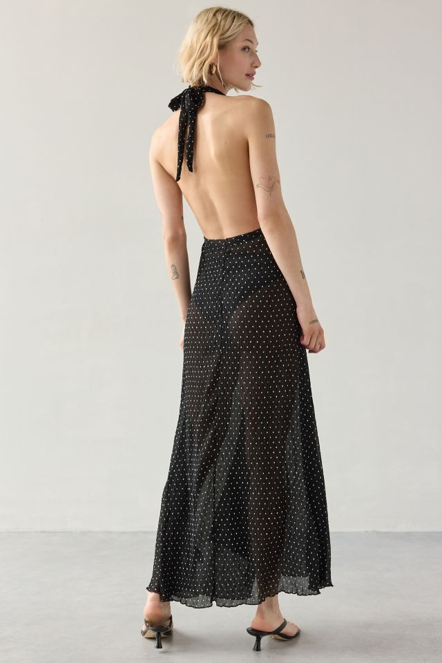 Robe longue à col halter et décolleté plongeant en V Lioness District #3