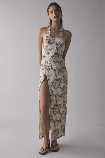 Lioness Westwood Draped Halter Tie Maxi Dress
