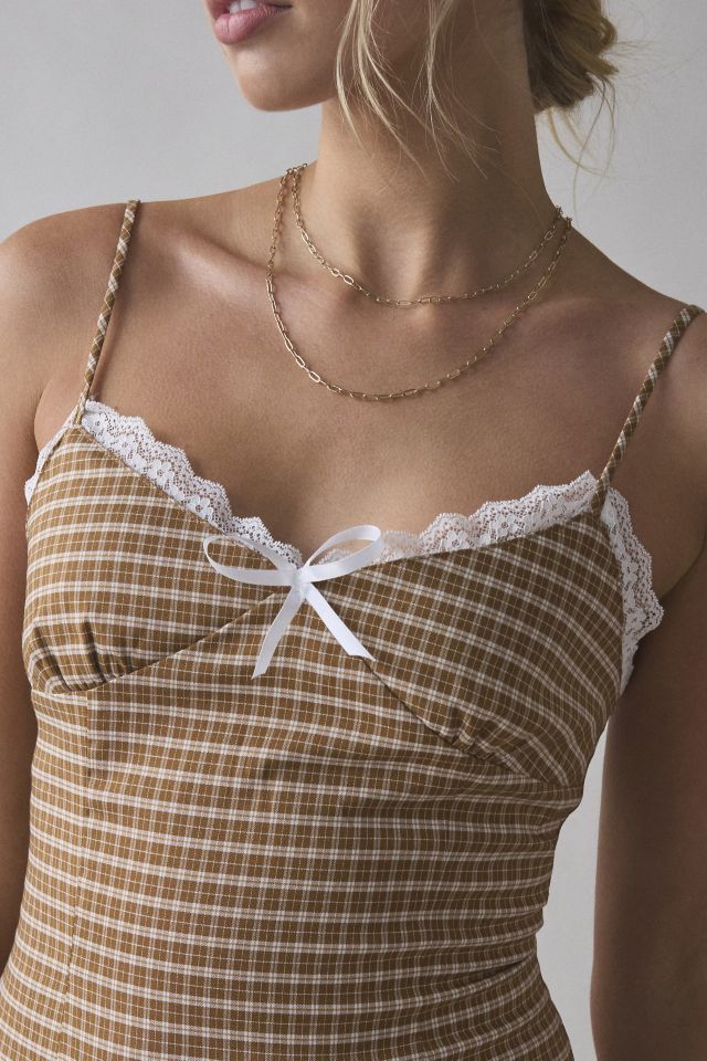 Lioness Yves Lace-Trim Cami Mini Dress