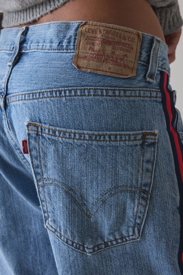 ReMADE By UO Side-Stripe Denim Jort #4