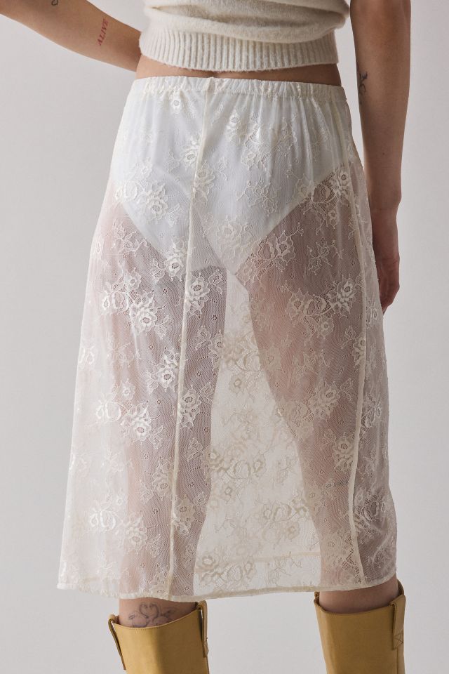 ReMADE By UO Sheer Lace Midi Skirt #4