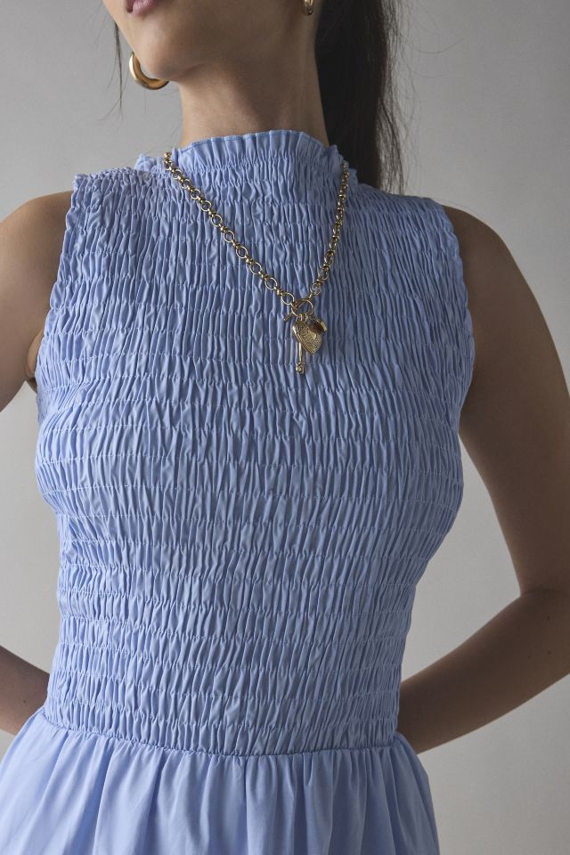 Kiss The Sky High-Neck Smocked Sleeveless Maxi Dress #1