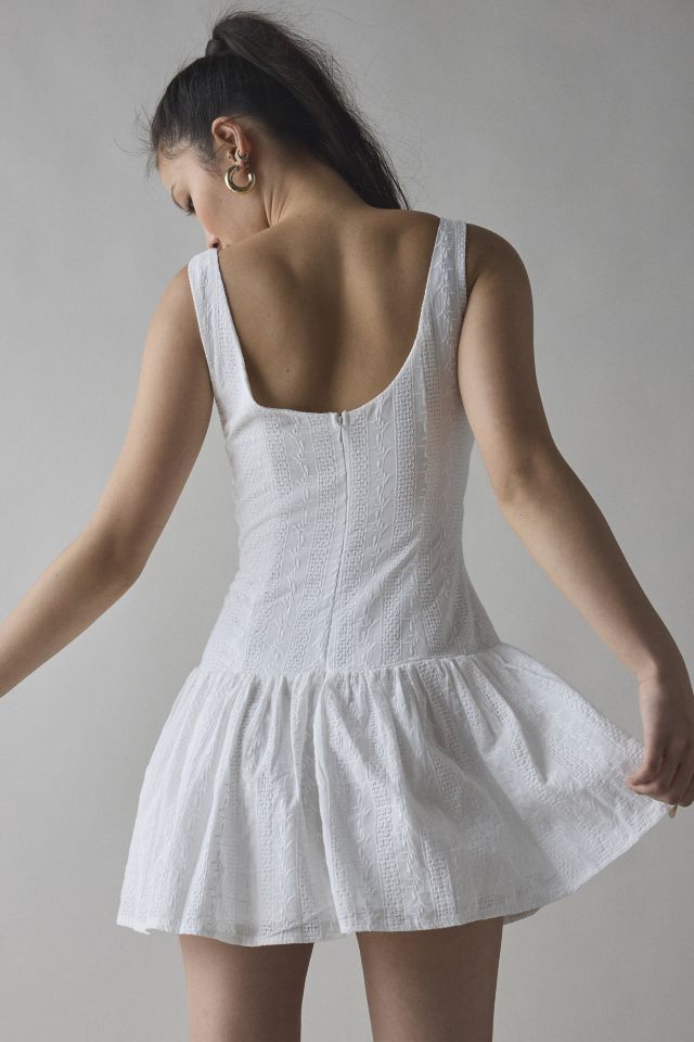 Kiss The Sky Eyelet Boatneck Drop Waist Mini Dress #2