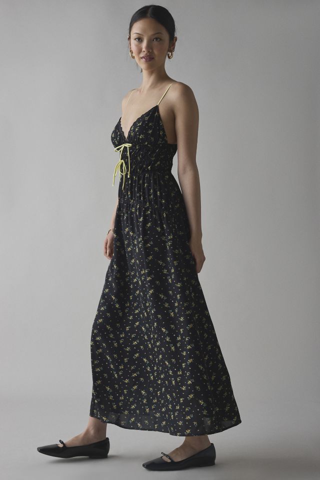 Kiss The Sky Bow-Front Smocked Maxi Dress #3