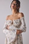 Kiss The Sky Off-The-Shoulder Bell Sleeve Maxi Dress