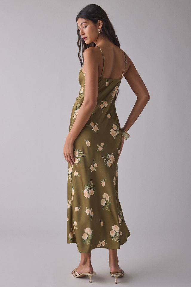 Kiss The Sky Floral Satin Bustier Slip Midi Dress #2