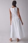 Kiss The Sky Boatneck Button-Front Drop Waist Midi Dress