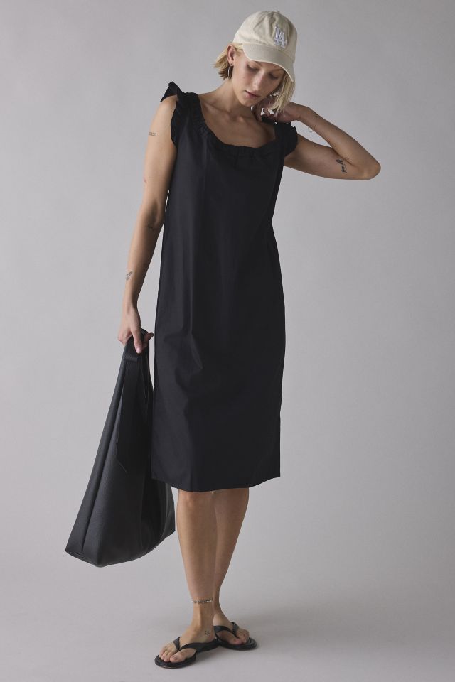 Motel Merrily Cotton Poplin Flutter Sleeve Smock Midi Dress #1