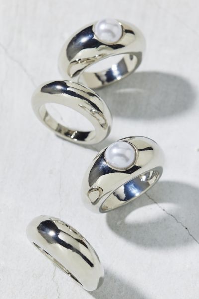 Pearl Dome Ring Set