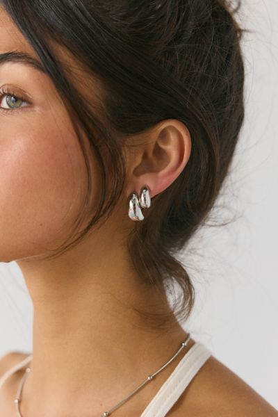 Urban Outfitters Dome Hoop Earring Set In Silver, Women's At  In Silver
