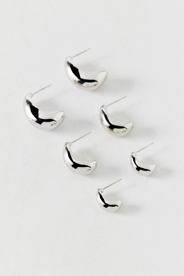Ensemble de boucles d'oreilles à anneau en dôme #1
