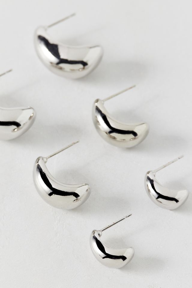 Ensemble de boucles d'oreilles à anneau en dôme #2
