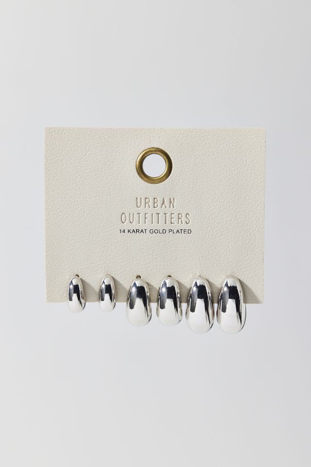 Ensemble de boucles d'oreilles à anneau en dôme #3